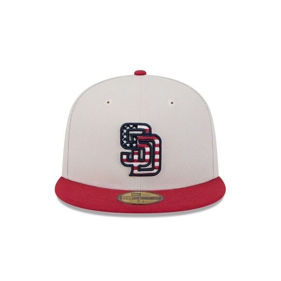 New Era San Diego Padres 59FIFTY Fitted Hat 7 3/8 Patriotic MLB - Picture 1 of 8